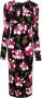 TOM FORD Midi-jurk met bloemenprint Zwart - Thumbnail 1