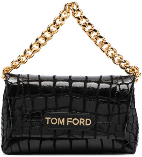 TOM FORD Mini-schoudertas met ketting Zwart