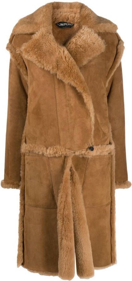 TOM FORD Oversized lammy coat Bruin