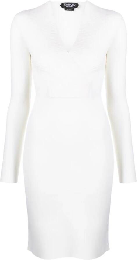 TOM FORD Midi-jurk met vlakken Beige