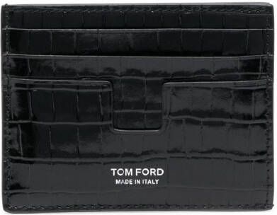 TOM FORD Pasjeshouder met krokodillenleer-effect Zwart