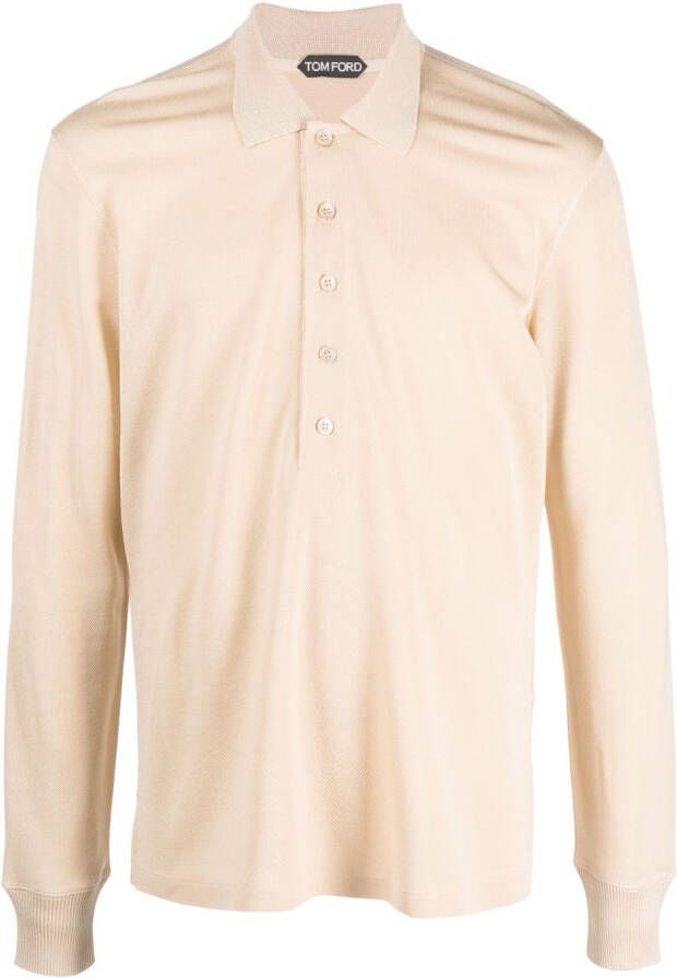 TOM FORD Poloshirt met lange mouwen Beige