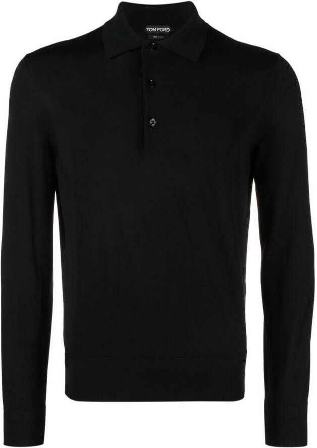 TOM FORD Poloshirt met lange mouwen Zwart