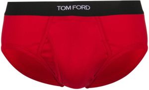 TOM FORD Slip met logo tailleband Rood