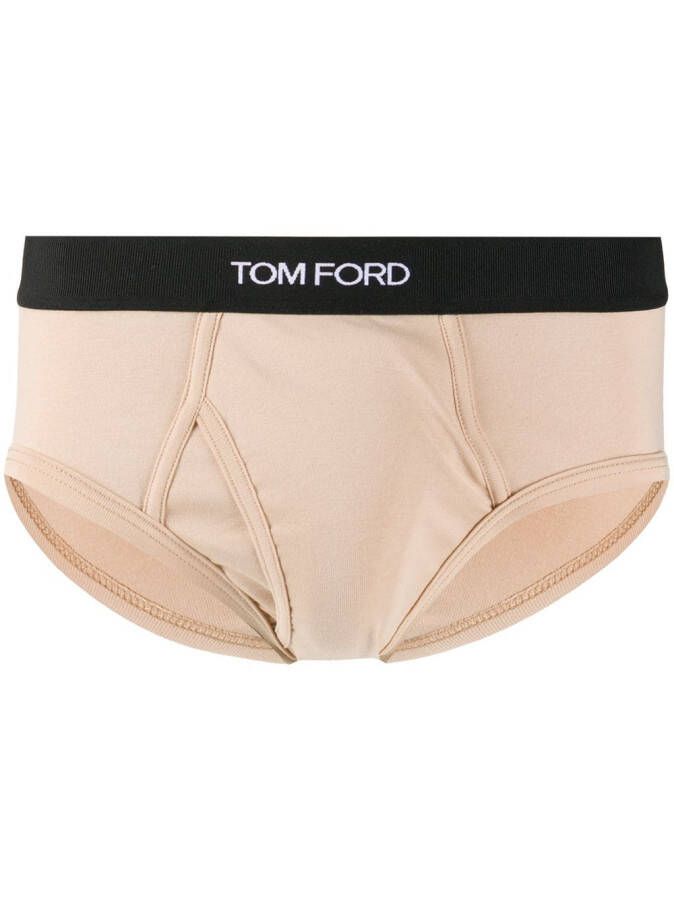 TOM FORD Slip met logoband Beige