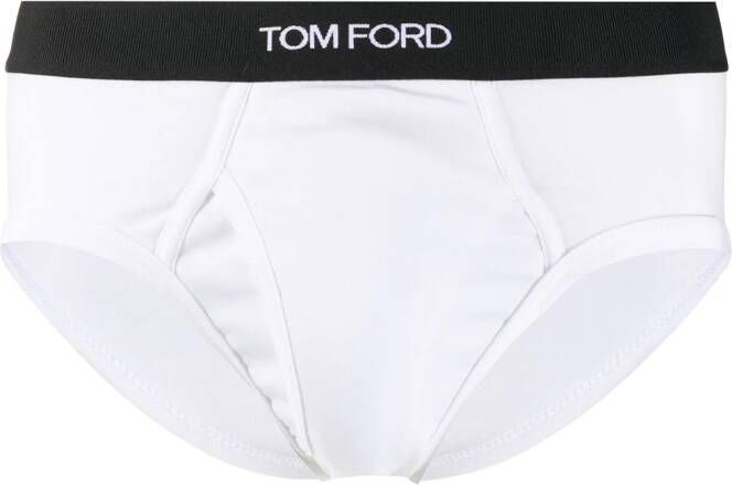 TOM FORD Slip met logoband Wit