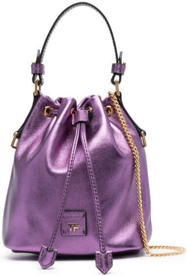 TOM FORD Disco kleine bucket-tas Paars