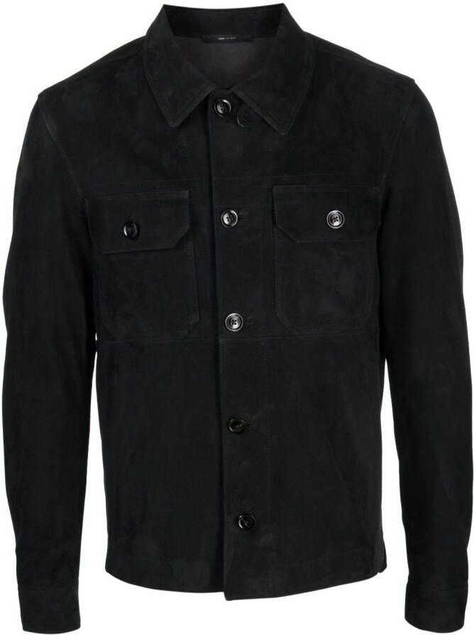 TOM FORD Suède shirtjack Zwart