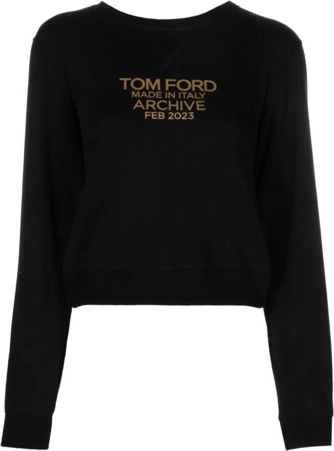 TOM FORD Sweater met logoprint Zwart