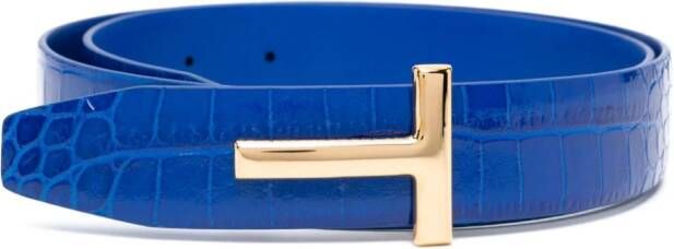 TOM FORD Leren riem Blauw