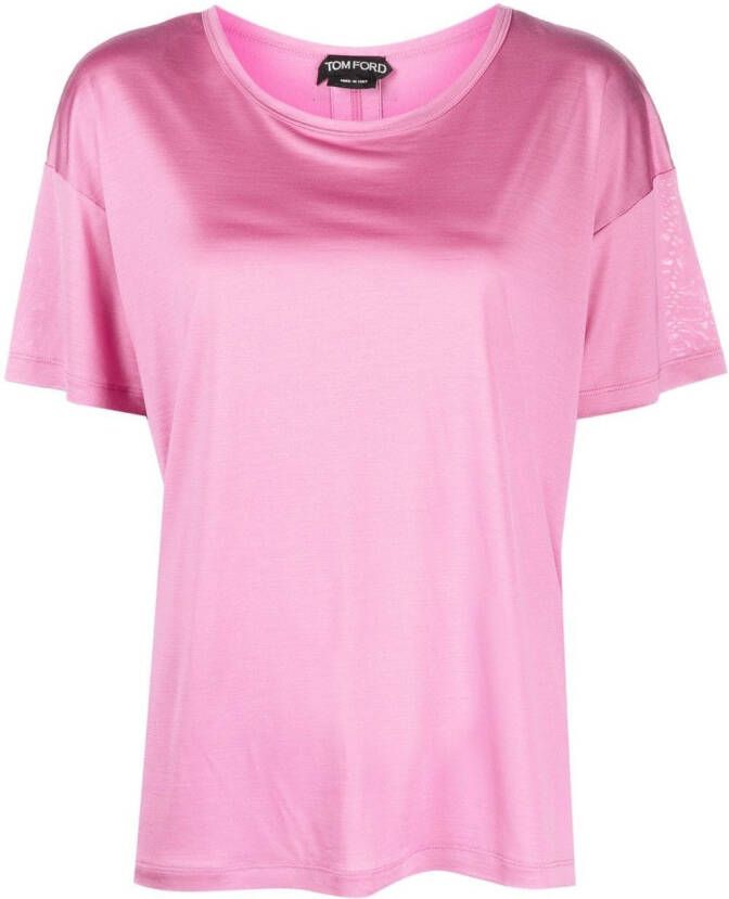 TOM FORD T-shirt met logopatch Roze