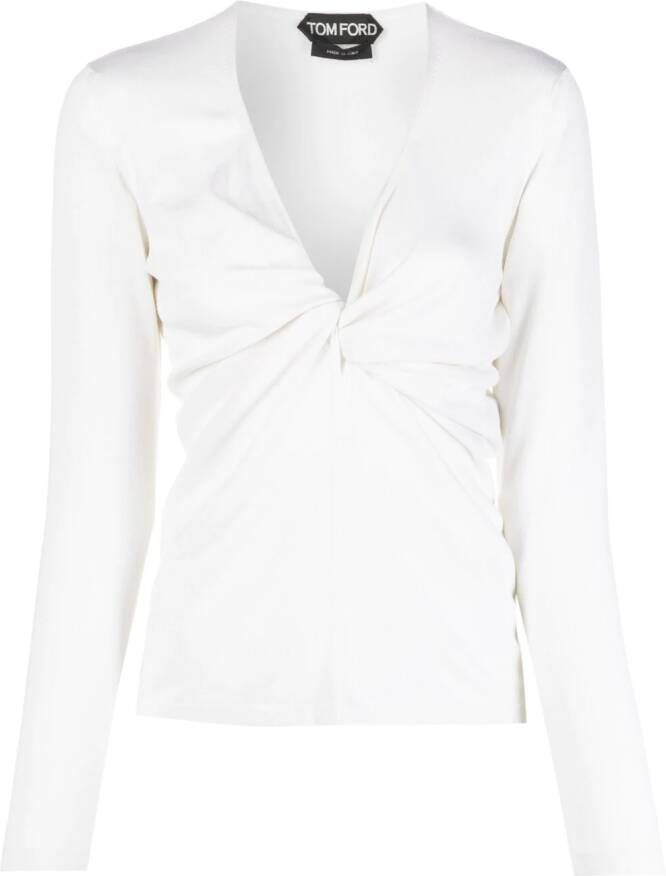 TOM FORD Top met gedraaid detail Wit