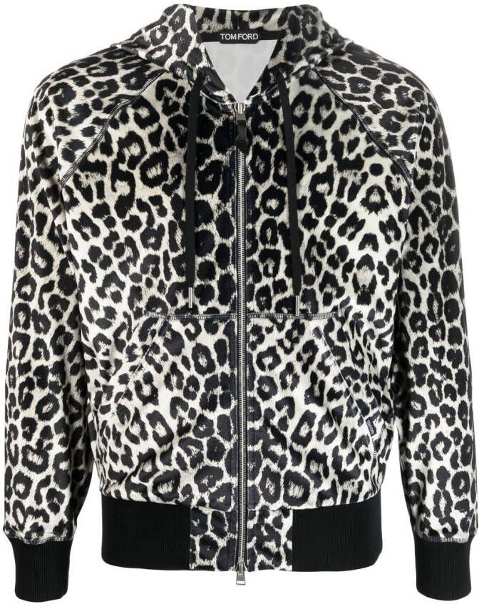 TOM FORD Trainingsjack met luipaardprint Grijs
