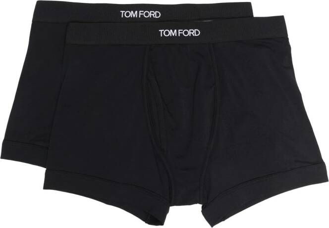 TOM FORD Twee boxershorts met logo tailleband Zwart