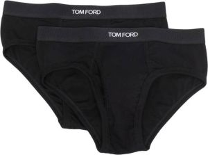 TOM FORD Twee slips met logo tailleband Zwart