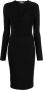 TOM FORD Midi-jurk met V-hals Zwart - Thumbnail 1
