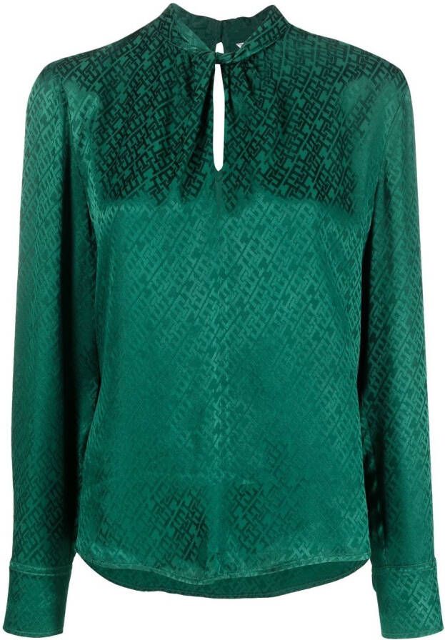 Tommy Hilfiger blouse met monogram Groen