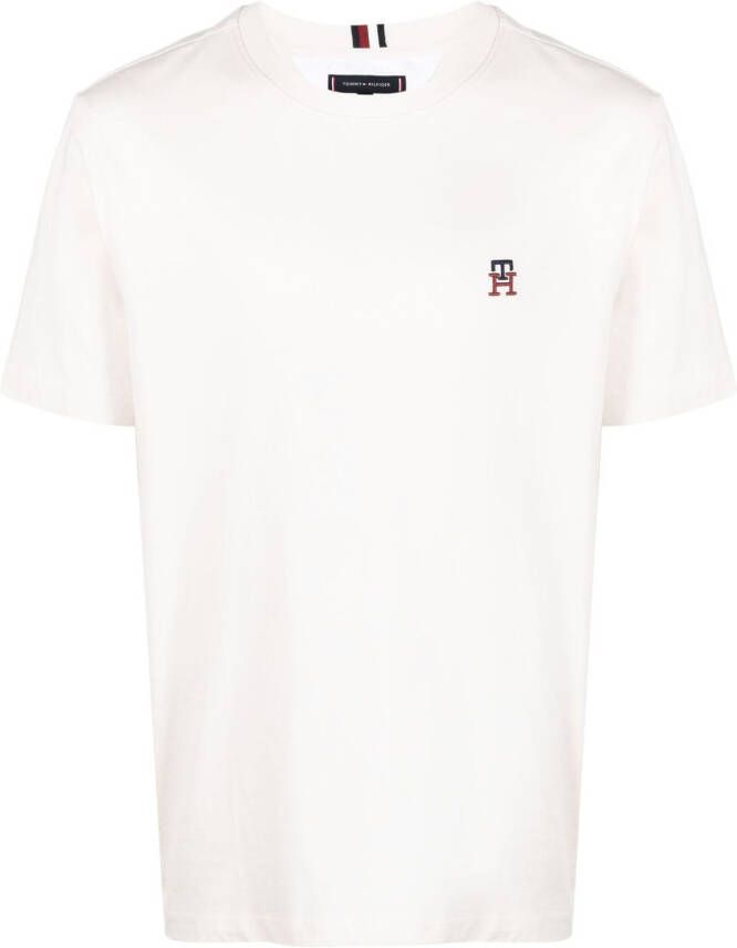 Tommy Hilfiger T-shirt met geborduurd logo Beige