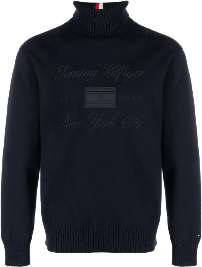 Tommy Hilfiger Trui met geborduurd logo Blauw