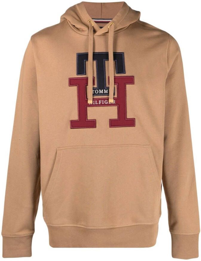 Tommy Hilfiger Hoodie met geborduurd logo Beige