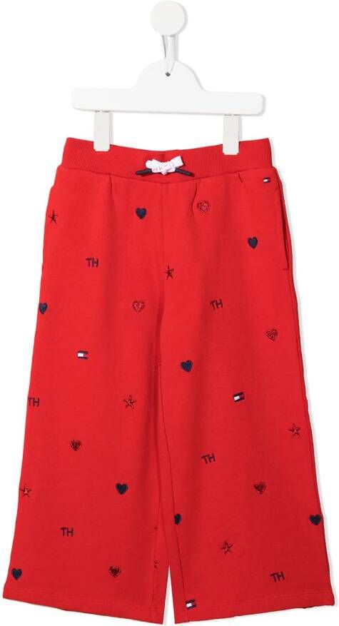 Tommy Hilfiger Junior Broek met wijde pijpen Rood