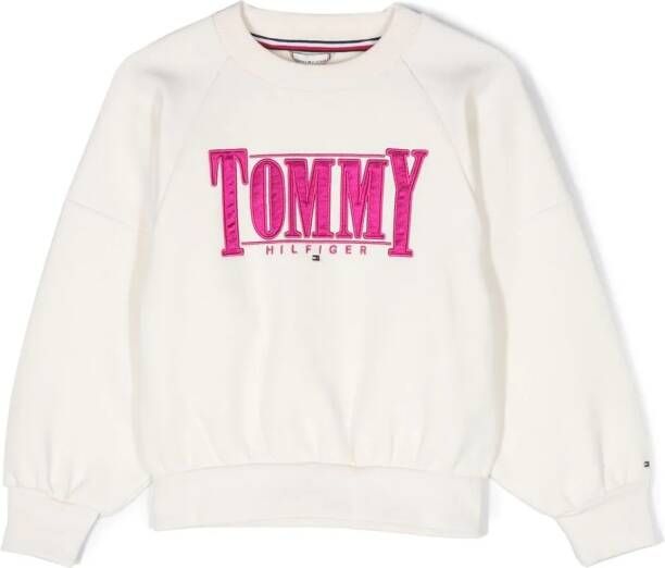 Tommy Hilfiger Junior Sweater met geborduurd logo Beige