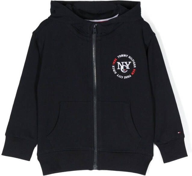 Tommy Hilfiger Junior Hoodie met geborduurd logo Blauw