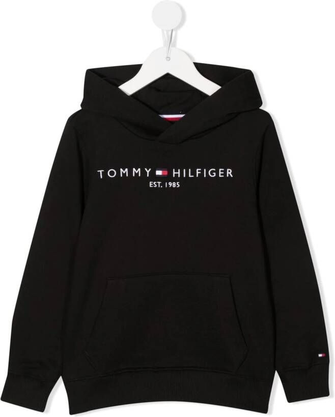 Tommy Hilfiger Junior Hoodie met geborduurd logo Zwart