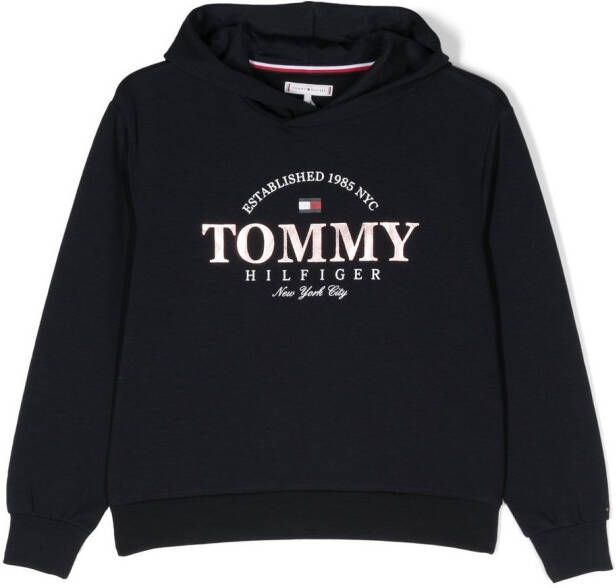 Tommy Hilfiger Junior Hoodie met logoprint Blauw