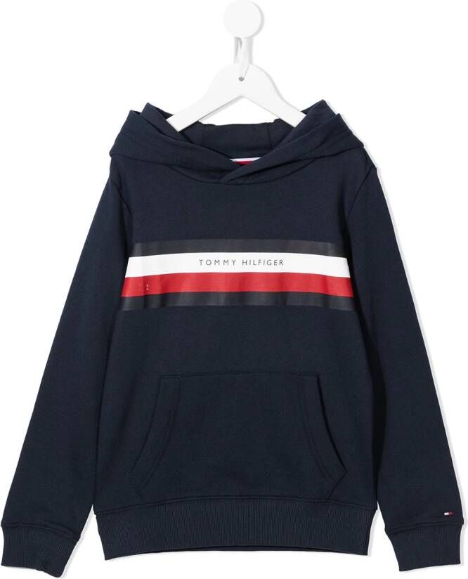 Tommy Hilfiger Junior Hoodie met logoprint Blauw