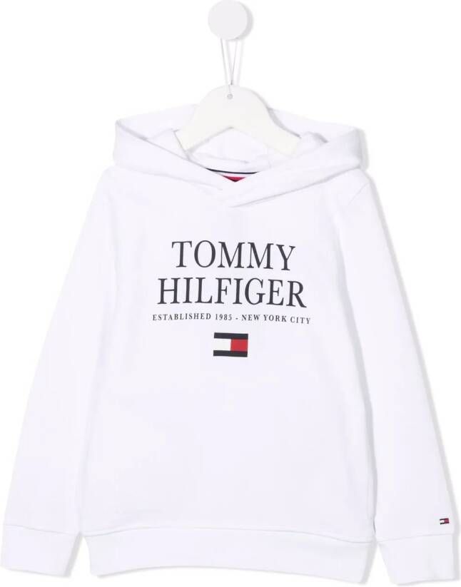 Tommy Hilfiger Junior Hoodie met logoprint Wit