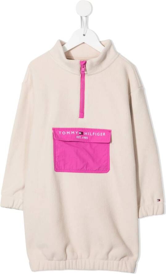 Tommy Hilfiger Junior Jurk met colourblocking Beige