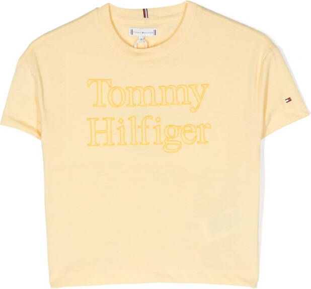 Tommy Hilfiger Junior T-shirt met geborduurd logo Geel