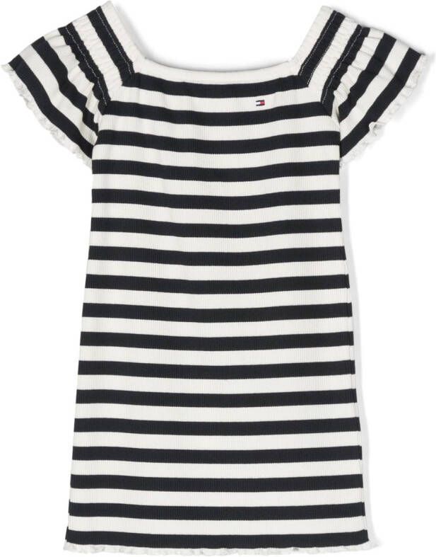 Tommy Hilfiger Junior Jurk met geborduurd logo Blauw