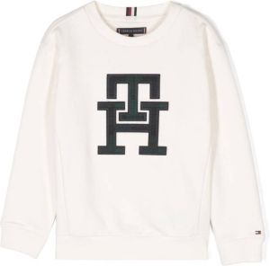 Tommy Hilfiger Junior Sweater met logopatch Wit
