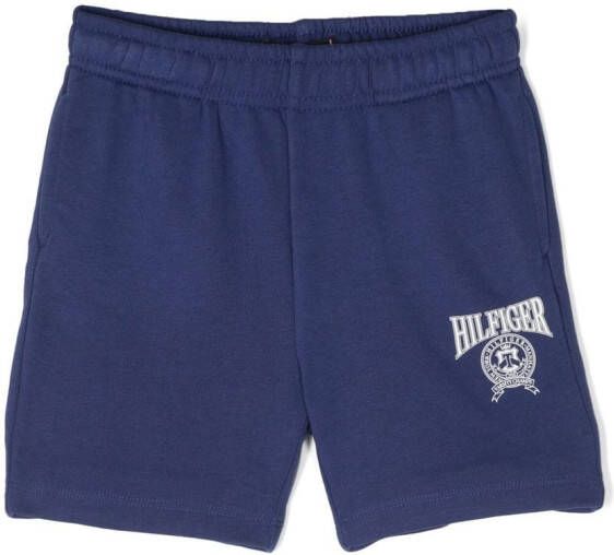 Tommy Hilfiger Junior Trainingsshorts van katoenmix Blauw