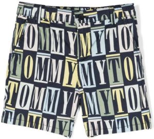 Tommy Hilfiger Junior Shorts met logoprint Blauw