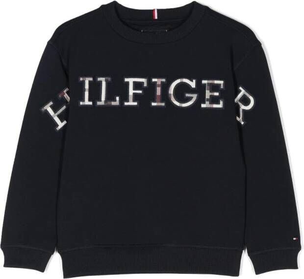 Tommy Hilfiger Junior Sweater met logoprint Blauw