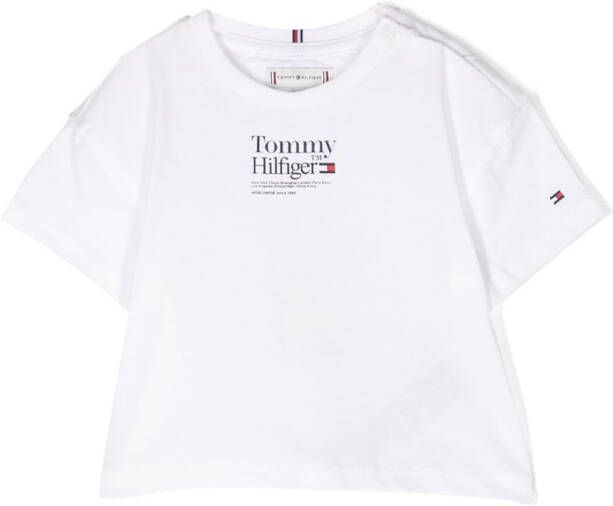 Tommy Hilfiger Junior T-shirt met logoprint Wit