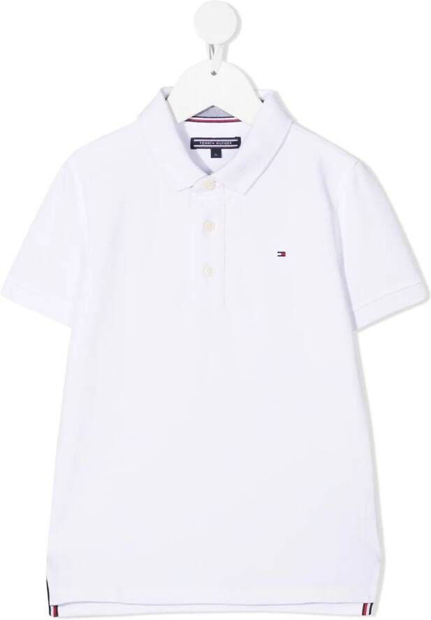 Tommy Hilfiger Junior Poloshirt met geborduurd logo Wit
