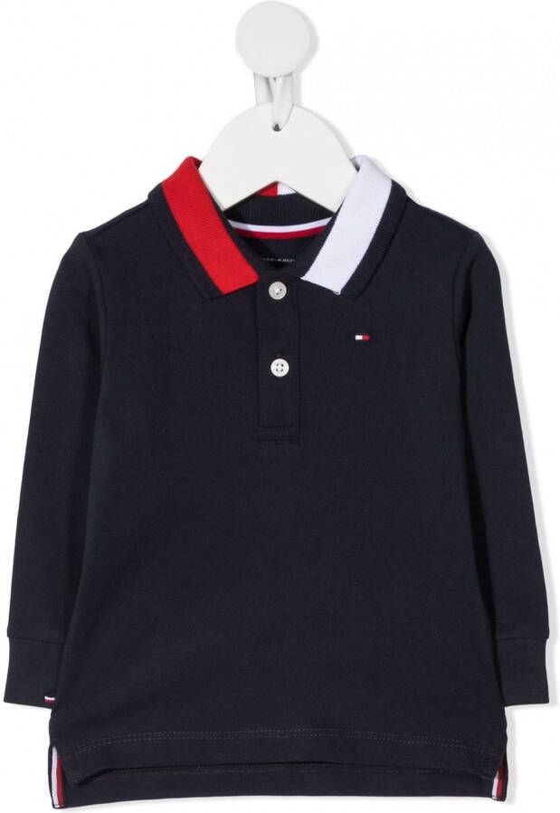 Tommy Hilfiger Junior Poloshirt met lange mouwen Blauw