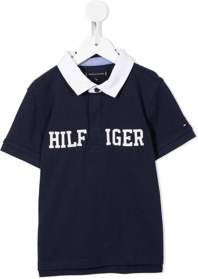 Tommy Hilfiger Junior Poloshirt met logoprint Blauw
