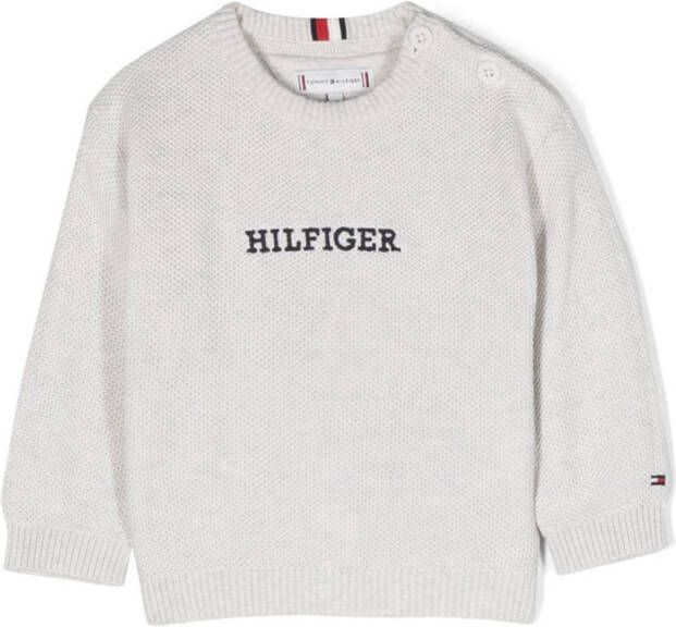 Tommy Hilfiger Junior Sweater met geborduurd logo Grijs