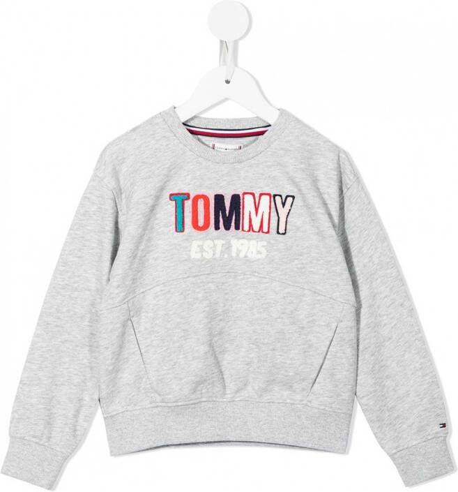 Tommy Hilfiger Junior Sweater met geborduurd logo Grijs