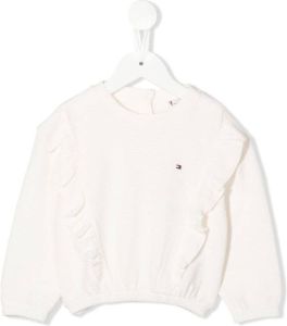 Tommy Hilfiger Junior Sweater met geborduurd logo Wit