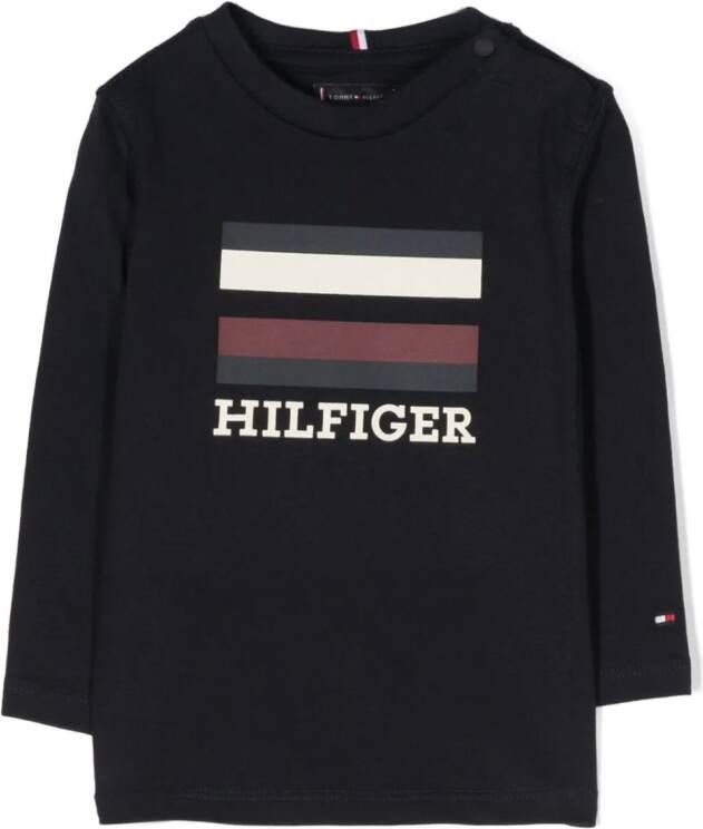 Tommy Hilfiger Junior Sweater met logoprint Blauw