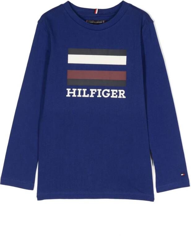 Tommy Hilfiger Junior Sweater met logoprint Blauw