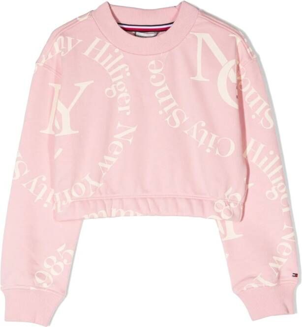 Tommy Hilfiger Junior Sweater met logoprint Roze