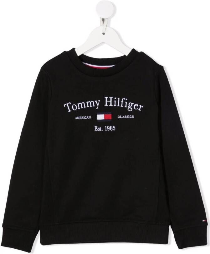 Tommy Hilfiger Junior Sweater met logoprint Zwart