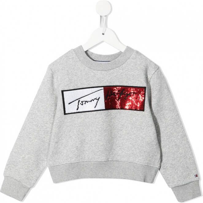 Tommy Hilfiger Junior Sweater met pailletten Grijs